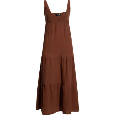 Steve Madden Elianna Sleeveless Midi Dress In Brown