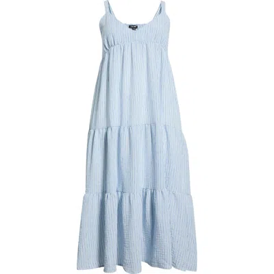 Steve Madden Elianna Stripe Tiered Sundress In Blue