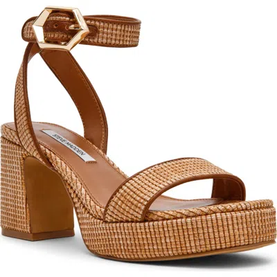 Steve Madden Elida Ankle Strap Platform Sandal In Brown