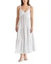 Steve Madden Eliora Tiered Cotton Sundress In Black