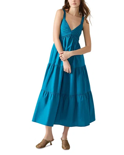 Steve Madden Eliora Tiered Cotton Sundress In Blue