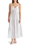 Steve Madden Eliora Tiered Cotton Sundress In White