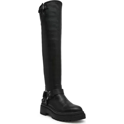 Steve Madden Eliza Over The Knee Platform Boot In Black Leather