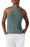 Steve Madden Ellery Crossover Neck Sleeveless Sweater In Blue