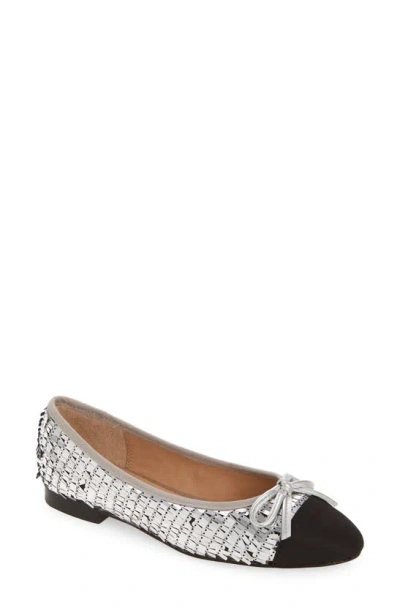 Steve Madden Ellison Sequin Ballet Flat In Silver Sequin