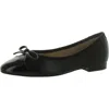 Steve Madden Ellison Womens Faux Leather Slip-on Ballet Flats In Black