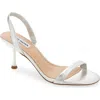 Steve Madden Elma Womens Metallic Leather Heels In Silver Leather