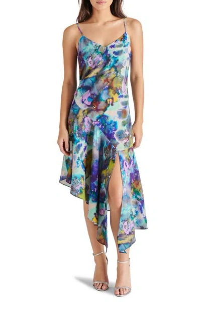 Steve Madden Elysia Sleeveless Asymmetric Midi Dress In Dreamscape Print