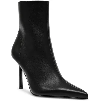Steve Madden Elysia Womens Leather Pointed Toe Ankle Boots In Black
