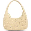 Steve Madden Embellished Woven Shoulder Bag In Raffia