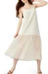 Steve Madden Ember Pleat Hem Sleeveless Maxi Dress In White