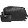 Steve Madden Embossed Woven Crossbody Bag In Black
