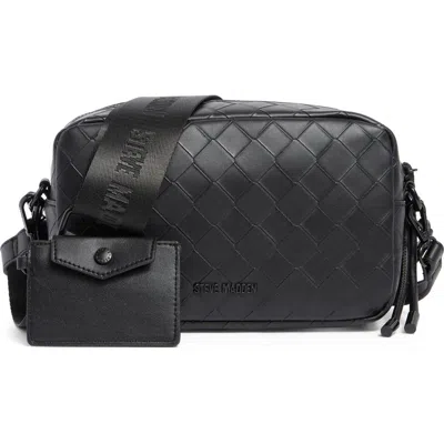 Steve Madden Embossed Woven Crossbody Bag In Black