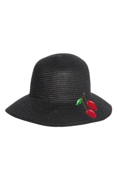 Steve Madden Embroidered Straw Bucket Hat