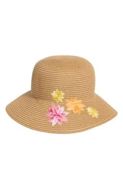 Steve Madden Embroidered Straw Bucket Hat