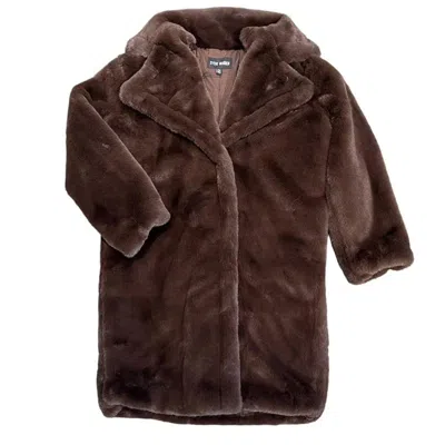 Steve Madden Emery Faux Fur Coat In Brown