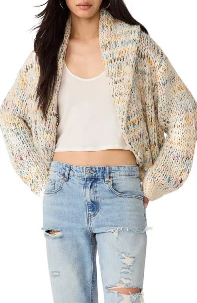 Steve Madden Enid Marled Shawl Collar Cardigan In Gold