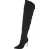 Steve Madden Epic Womens Faux Leather Stiletto Over-the-knee Boots In Black