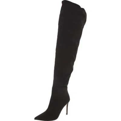 Steve Madden Epic Womens Faux Leather Stiletto Over-the-knee Boots In Black