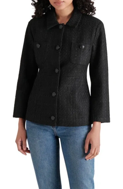 Steve Madden Eponine Tweed Blazer In Black