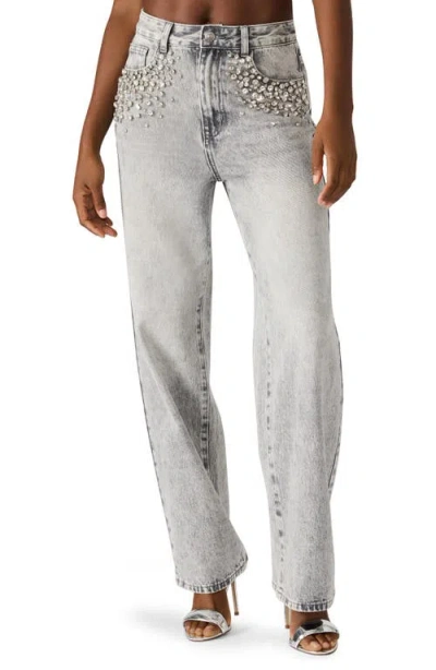 STEVE MADDEN STEVE MADDEN ERAS CRYSTAL EMBELLISHED STRAIGHT LEG JEANS