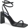 Steve Madden Eryka Ankle Strap Sandal In Black Leather