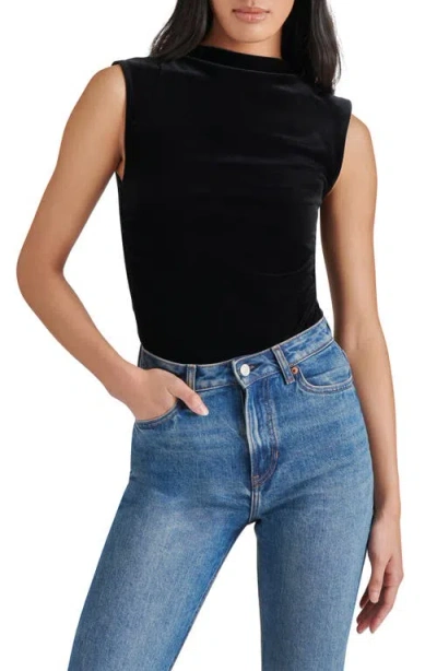 Steve Madden Esen Velvet Bodysuit In Black