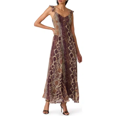 Steve Madden Estela Ruffled Strap Maxi Dress In Brown