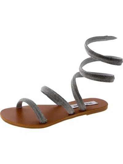 Steve Madden Evalina Womens Suede Rhinestone Slingback Sandals In Multi