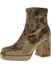 Steve Madden Ever Boots Women's Us 8.5 Green Velvet Zipper Ankle Bootie Zpo3501