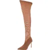 Steve Madden Evie Womens Sheer Pointed Toe Over-the-knee Boots In Multi
