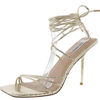 Steve Madden Evita Womens Faux Leather Lace-up In Gold