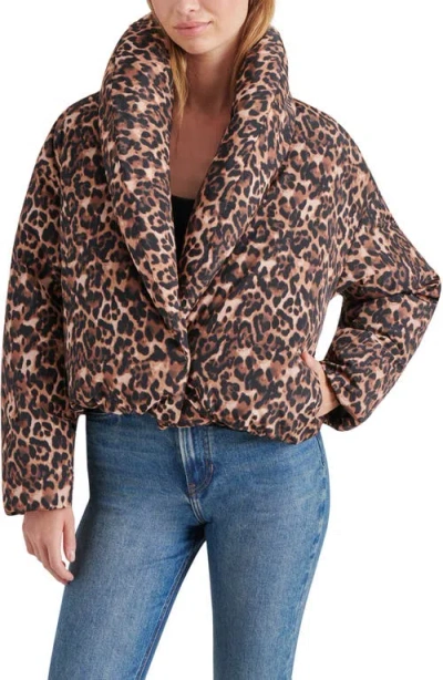 Steve Madden Evy Leopard Print Puffer Jacket