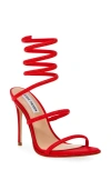 Steve Madden Exotica Ankle Wrap Sandal In Red