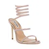 Steve Madden Women's Exotica Embellished High Heel Wrap Sandals In Silver