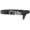 Steve Madden Extended Tail Belt In Black/silver