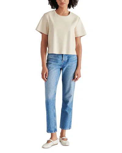 Steve Madden Ezra Faux Leather Top In Cream