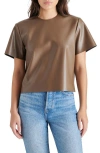 Steve Madden Women's Ezra Faux Leather Top In Coco