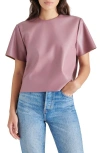 Steve Madden Womens Ezra Faux Leather Top Marlowe Denim Skort In Dark Orchid
