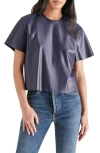 Steve Madden Ezra Faux Leather Top In Marine