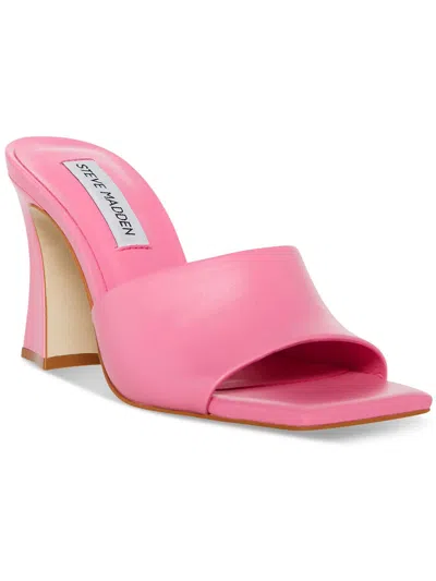 Steve Madden Fairfax Womens Leather Peep-toe Pumps In Pink