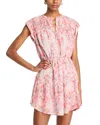 Steve Madden Faith Floral Pintuck Minidress In Dusty Lavender