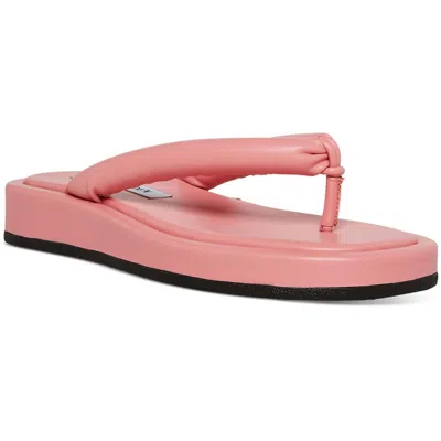 Steve Madden Fango Womens Puffer Flip-flop Thong Sandals In Pink