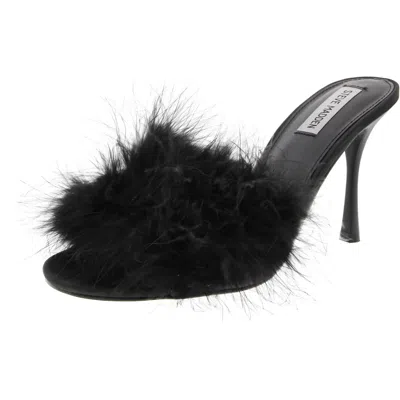 Steve Madden Fantasy Womens Embellished Satin Slide Sandals In Black