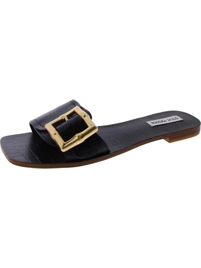 Steve Madden Farrah Womens Casual Flats Slide Sandals In Black