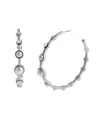 Steve Madden Faux Cultured Pearl Hoop Earrings In Metallic