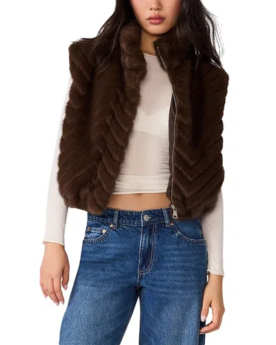 Steve Madden Faux Fur Vest In Black
