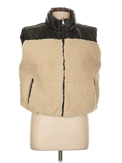 Pre-owned Steve Madden Faux Fur Vest In Tan