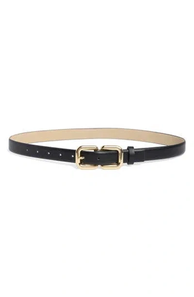 Steve Madden Double Buckle Belt In Black
