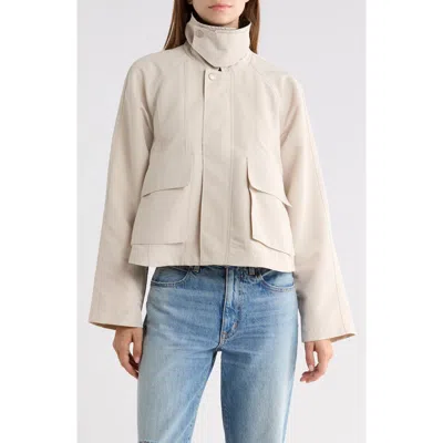 Steve Madden Faux Leather Collar Oilcloth Jacket In Multi